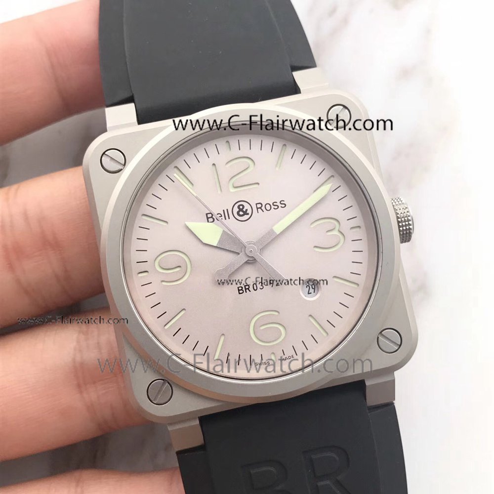 Swiss Grade 1 Bell&Ross BR03-92 HOROLUM Copy Watch Pink Face